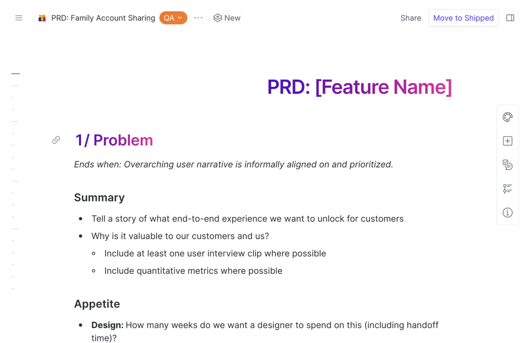 Almanac Template Roadmap Planning Process